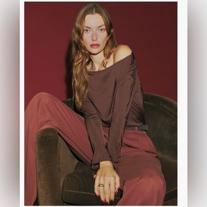 REFORMATION Jettie Knit Top in Cafe - Medium